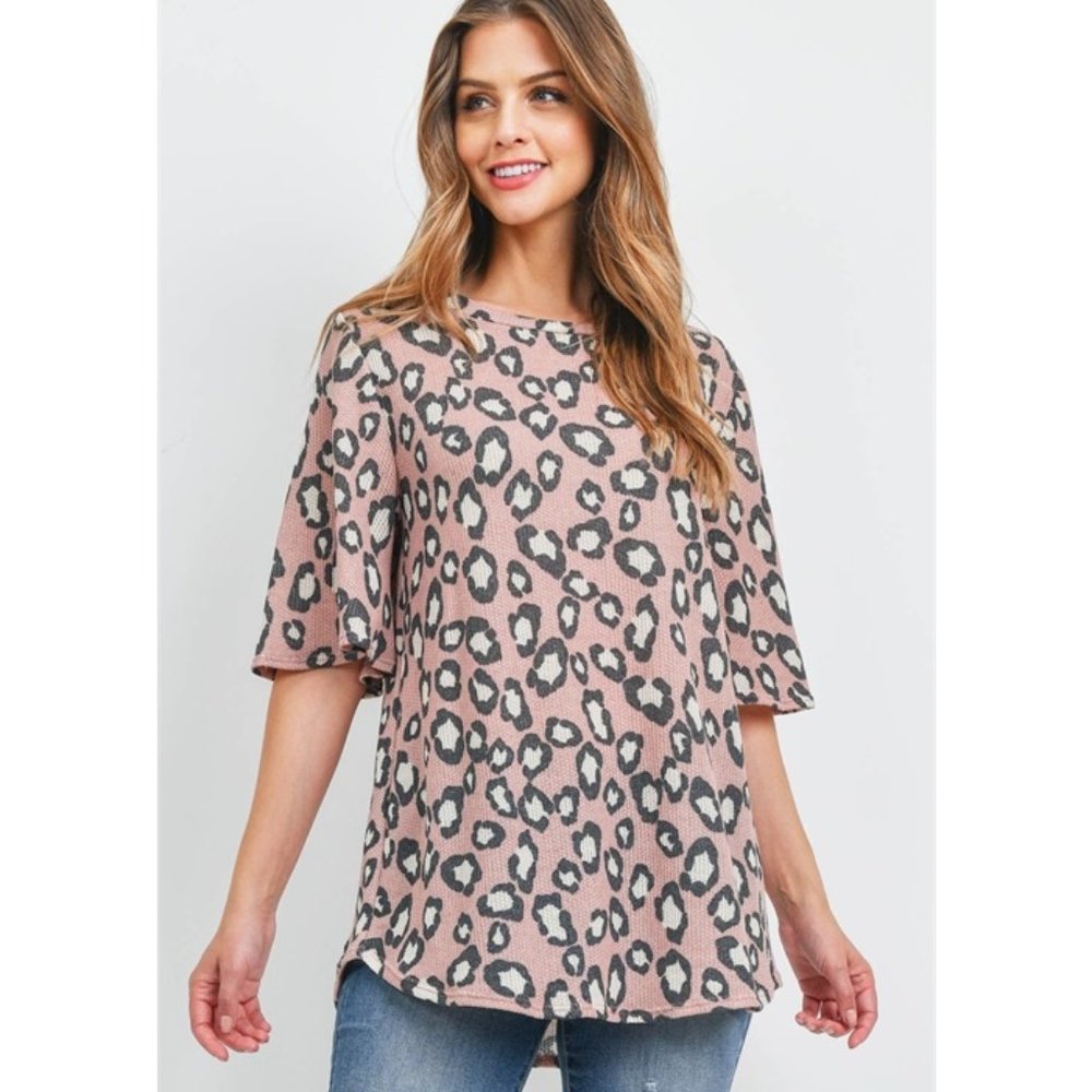 Mauve Leopard Print Top